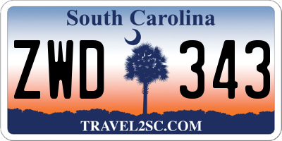 SC license plate ZWD343
