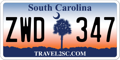 SC license plate ZWD347