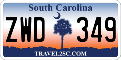 SC license plate ZWD349