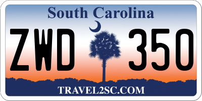 SC license plate ZWD350