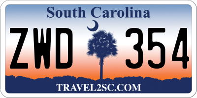 SC license plate ZWD354