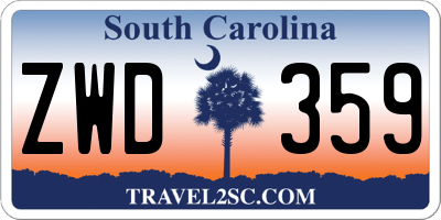 SC license plate ZWD359
