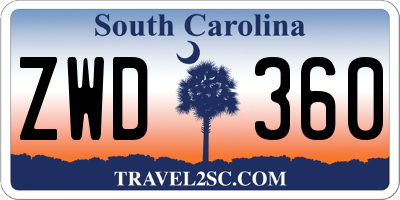 SC license plate ZWD360