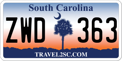 SC license plate ZWD363