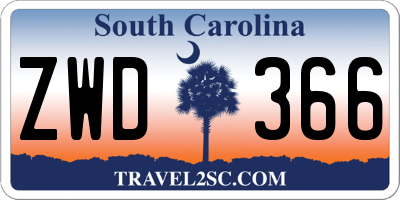 SC license plate ZWD366