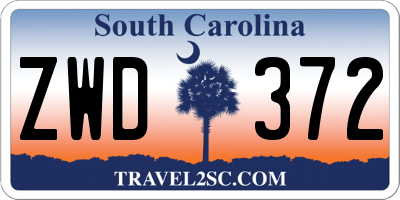 SC license plate ZWD372