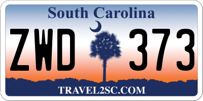 SC license plate ZWD373