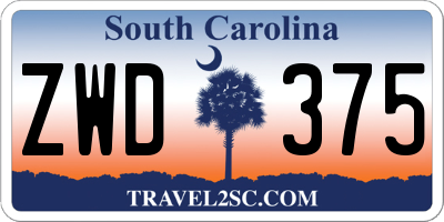 SC license plate ZWD375