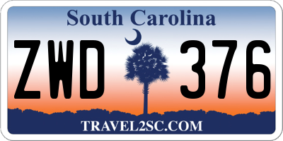 SC license plate ZWD376