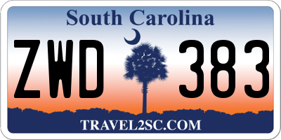 SC license plate ZWD383