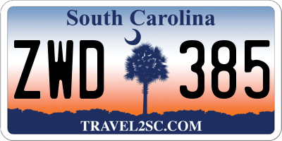 SC license plate ZWD385