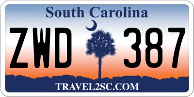 SC license plate ZWD387