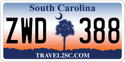 SC license plate ZWD388