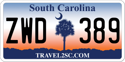 SC license plate ZWD389