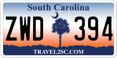 SC license plate ZWD394