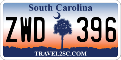 SC license plate ZWD396