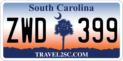 SC license plate ZWD399