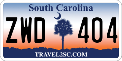 SC license plate ZWD404