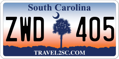 SC license plate ZWD405