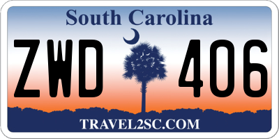 SC license plate ZWD406