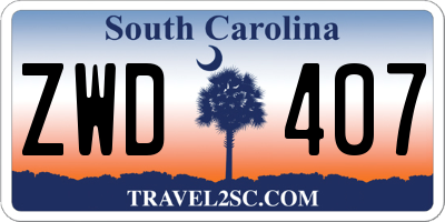 SC license plate ZWD407