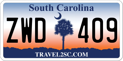 SC license plate ZWD409