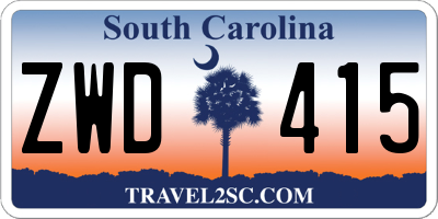 SC license plate ZWD415