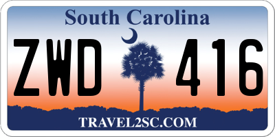 SC license plate ZWD416