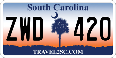 SC license plate ZWD420