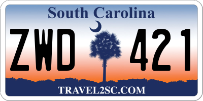 SC license plate ZWD421