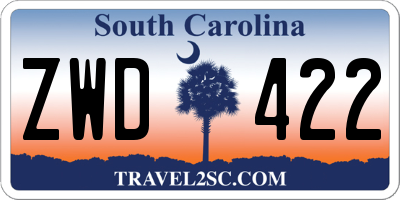 SC license plate ZWD422