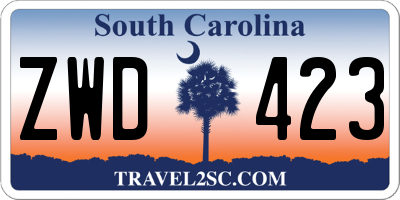 SC license plate ZWD423