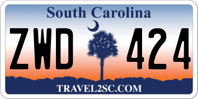 SC license plate ZWD424