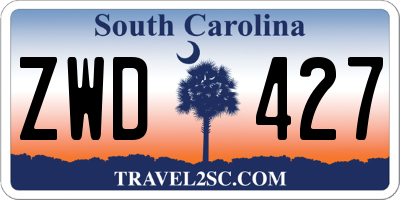 SC license plate ZWD427