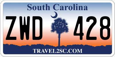 SC license plate ZWD428