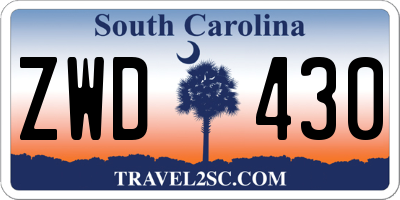 SC license plate ZWD430