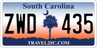 SC license plate ZWD435