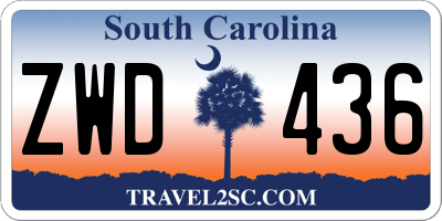 SC license plate ZWD436