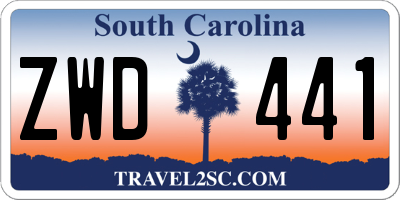 SC license plate ZWD441