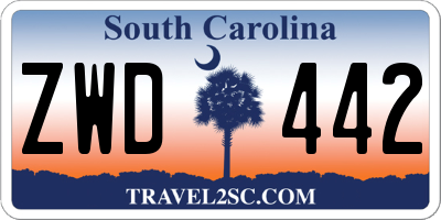 SC license plate ZWD442