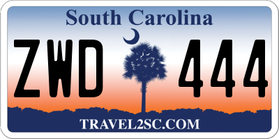 SC license plate ZWD444