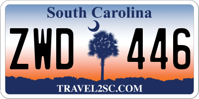 SC license plate ZWD446