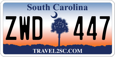 SC license plate ZWD447