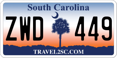 SC license plate ZWD449