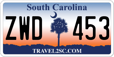 SC license plate ZWD453