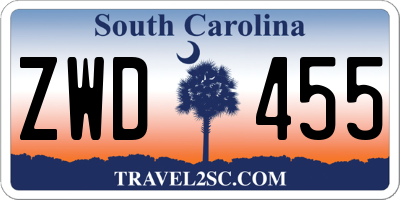 SC license plate ZWD455