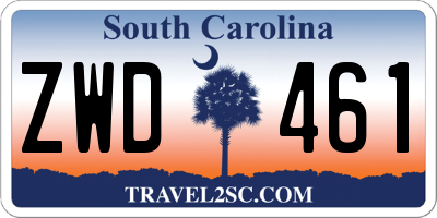 SC license plate ZWD461