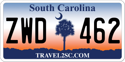 SC license plate ZWD462