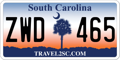 SC license plate ZWD465