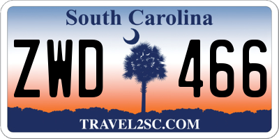 SC license plate ZWD466